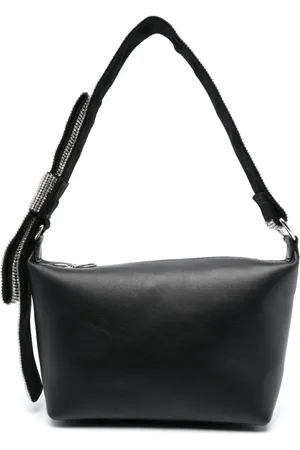 KARA Crystal Bow leather shoulder bag