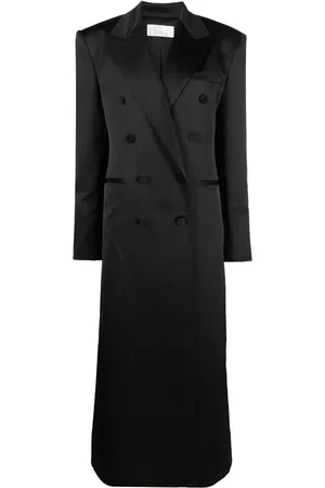 GIUSEPPE DI MORABITO Satin-finish double-breasted maxi coat