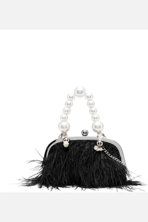 MONNALISA Feather-detailing clutch bag