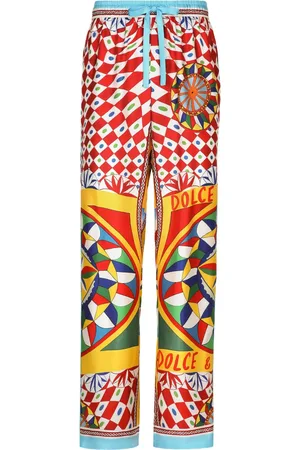 Dolce & Gabbana Geometric-pattern straight-leg trousers