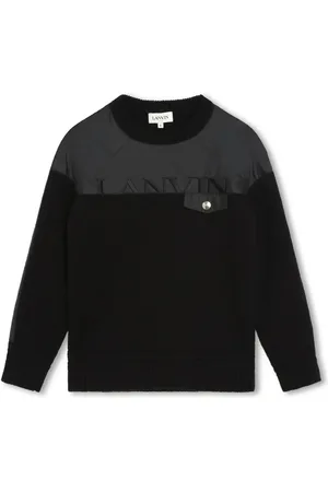 Lanvin Logo-embroidered panelled pullover