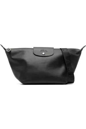 Longchamp Le Pliage Xtra Medium Leather Hobo Bag in Black