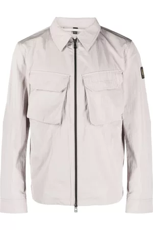 Belstaff Logo-patch zip-up shirt jacket