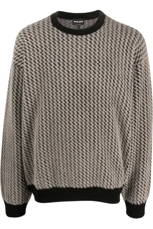 Giorgio Armani Patterned-jacquard crew-neck jumper