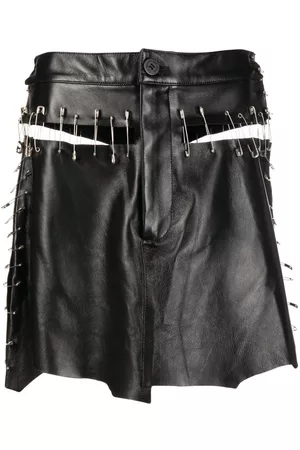 Natasha Zinko Safety-pin detail leather skirt