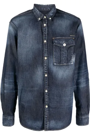 Dsquared2 Logo-plaque denim shirt