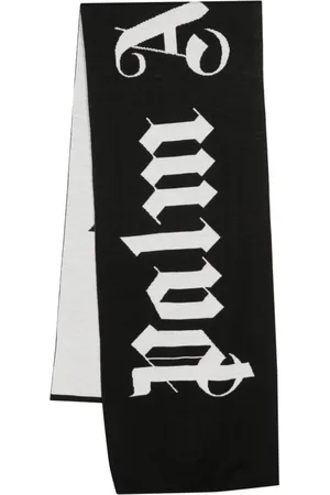 Palm Angels Logo-jacquard two-tone scarf
