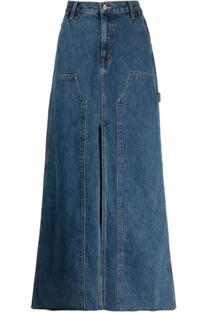 SLVRLAKE High-waist denim long skirt