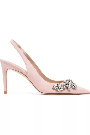 Stuart Weitzman Crystal Fleur 100mm pointed-toe pumps