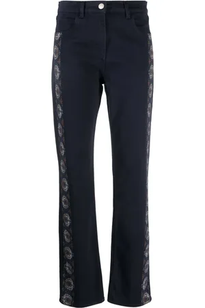 Etro Floral-stripes straight-leg jeans