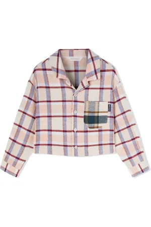 Palm Angels Logo-print checked cotton shirt