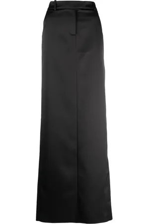 GIUSEPPE DI MORABITO Mid-rise satin-finish maxi skirt