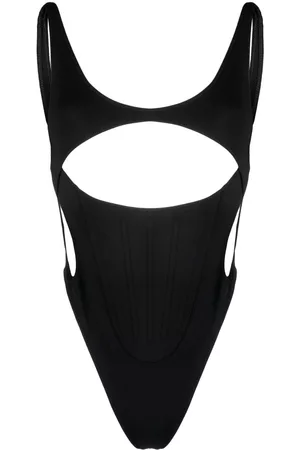 MUGLER Cut-out scoop-neck body