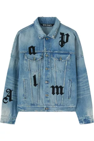 Palm Angels Logo-patches denim jacket