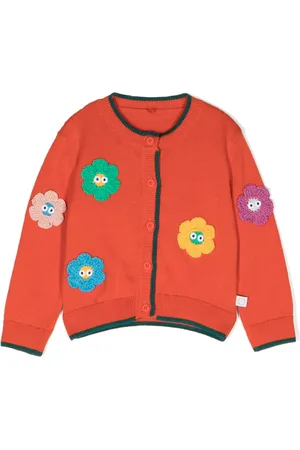 Stella McCartney Floral-appliqué organic cotton knitted cardigan
