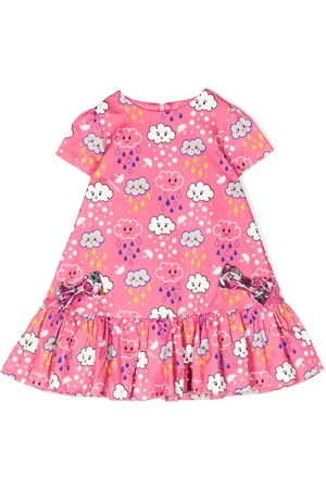 Simonetta Graphic-print stretch-cotton flared dress