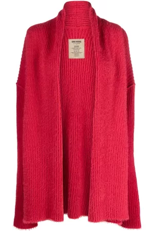 UMA WANG Ribbed-knit frayed cardigan