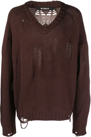 MISBHV Distressed-effect wool-blend jumper