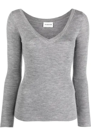 P.A.R.O.S.H. V-neck ribbed wool jumper