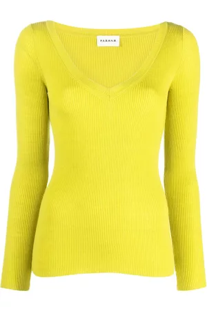P.A.R.O.S.H. V-neck ribbed wool jumper