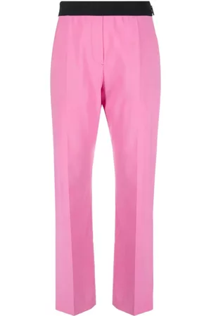 Msgm Logo-waistband wool trousers