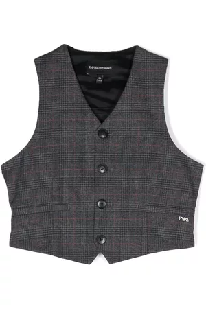 Emporio Armani Check-plaid martingale waistcoat