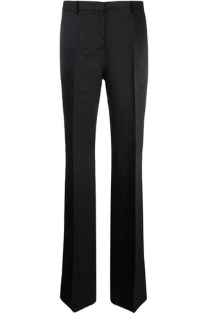 Etro Floral-jacquard flared satin trousers