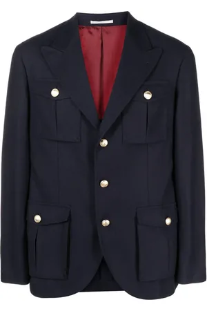Brunello Cucinelli Single-breasted wool-blend blazer
