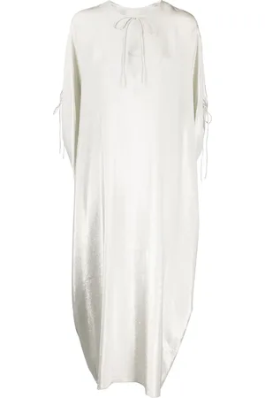 Cynthia Rowley Lam??-effect draped maxi dress