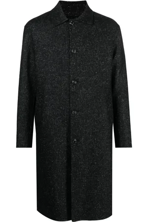 LARDINI Single-breasted marled coat