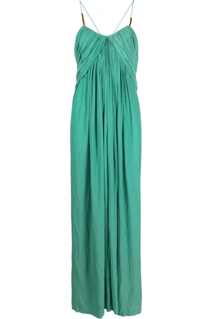 Lanvin Embellished pleated maxi dress