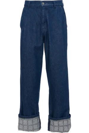 J.W.Anderson Grid-print wide-leg jeans