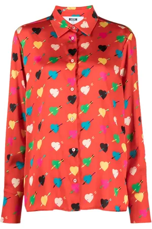 Msgm Heart-print long-sleeve shirt