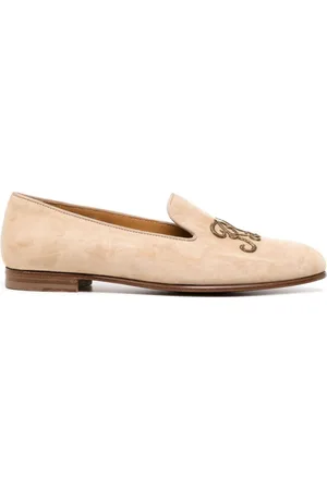 Ralph Lauren Logo-embroidered leather loafers