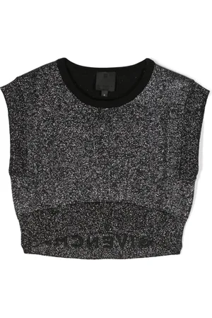 Givenchy Logo-embroidered lurex cropped top