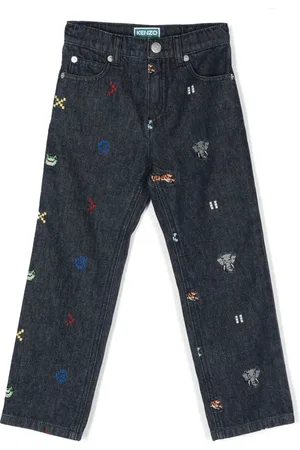 Kenzo Embroidered straight-leg jeans