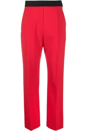 Msgm Logo-waistband wool trousers
