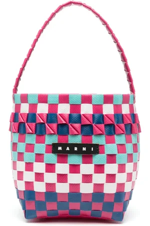 Marni Mini logo-patch interwoven bag