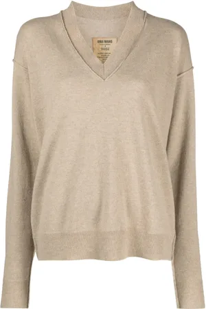 UMA WANG V-neck fine-knit sweatshirt