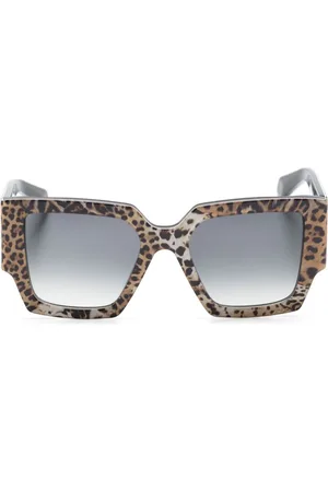 Roberto Cavalli Graphic-print square-frame sunglasses