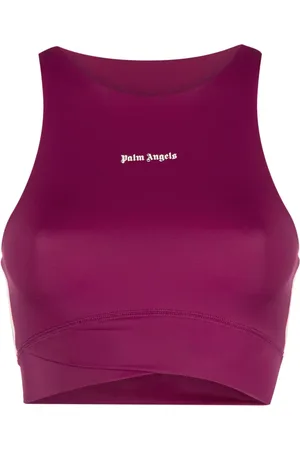 Palm Angels Printed-logo crop top