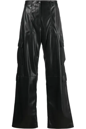 Msgm Faux-leather cargo trousers