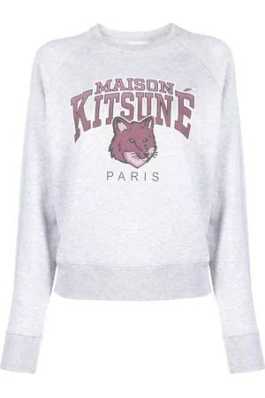 Maison Kitsuné Fox-motif mélange-effect cotton jumper
