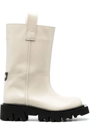 Msgm 80mm logo-patch leather boots