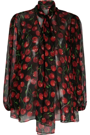 Dolce & Gabbana Cherry-print silk blouse