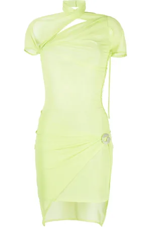 COPERNI Asymmetric drape mesh dress