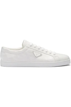 Prada Triangle-logo lace-up sneakers