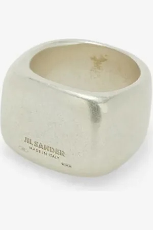 Jil Sander Logo-engraved chunky-band ring