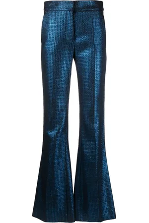 GENNY Metallic-threading flared trousers