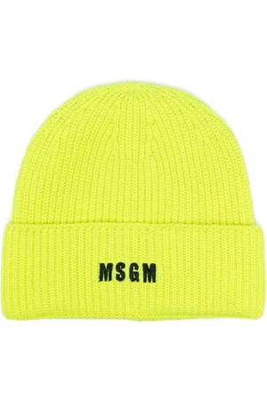 Msgm Logo-embroidered ribbed-knit beanie